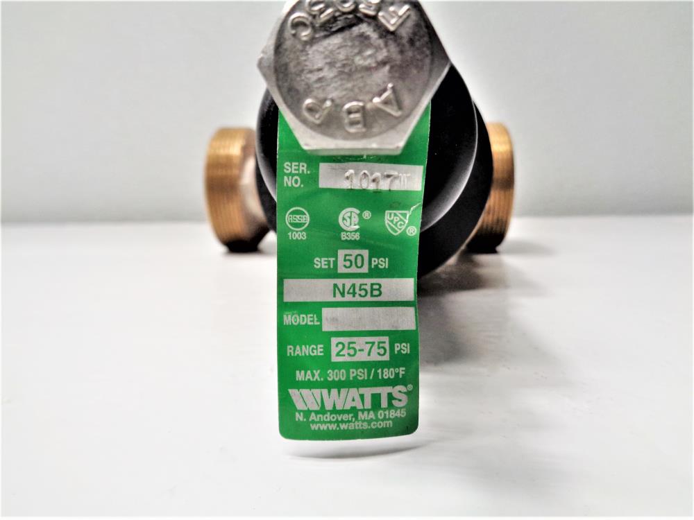 Watts 1-1/2" NPT Pressure Reducing Valve, Bronze, #N45B